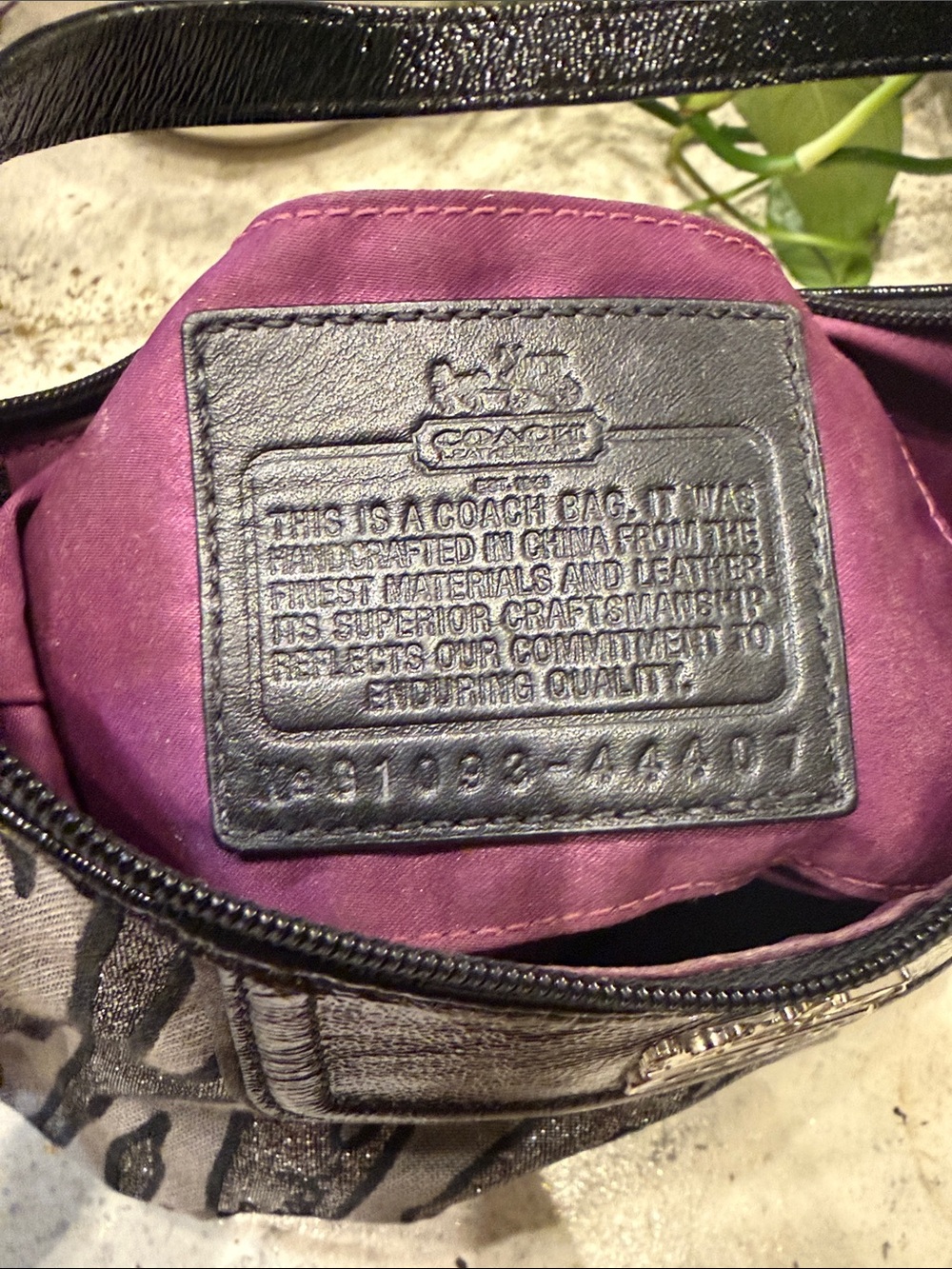 Coach 44407 Madison Lurex Metallic Shoulder Bag Black Silver Y2K - Picture 7 of 10